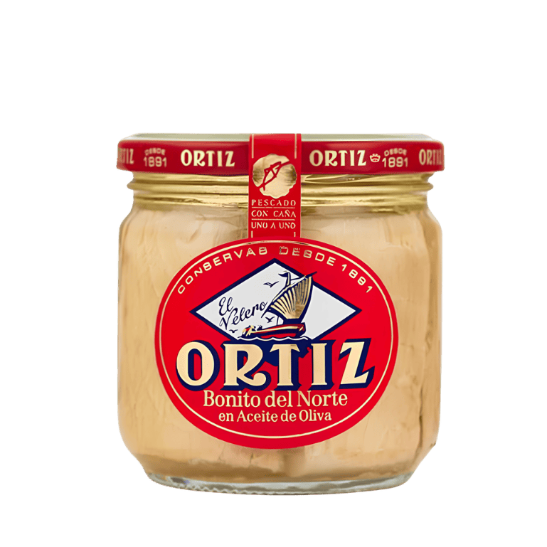 Bonito del norte en aceite de oliva de conservas Ortiz, tarro de 270 g