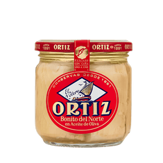 Bonito del norte en aceite de oliva de conservas Ortiz, tarro de 270 g