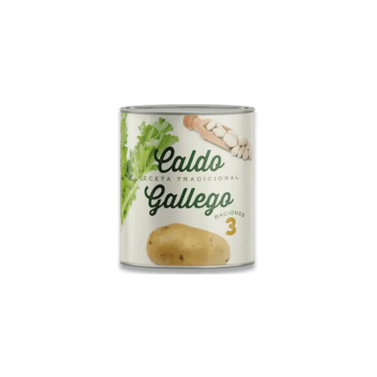 Caldo gallego de Porto-Muiños y preparado de tarta de Santiago de Porto-Muiños