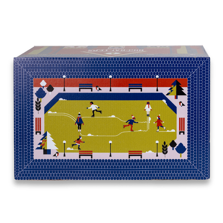 Caja Calendario de Adviento de Bicrafters 2026 con diseño de nevera de las Yarza Twins que incluye 24 cervezas exclusivas para cata guiada para cada día de diciembre.