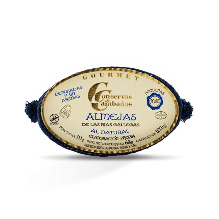 Almejas de la Ría de Conservas de Cambados, lata de 20-30 piezas medianas