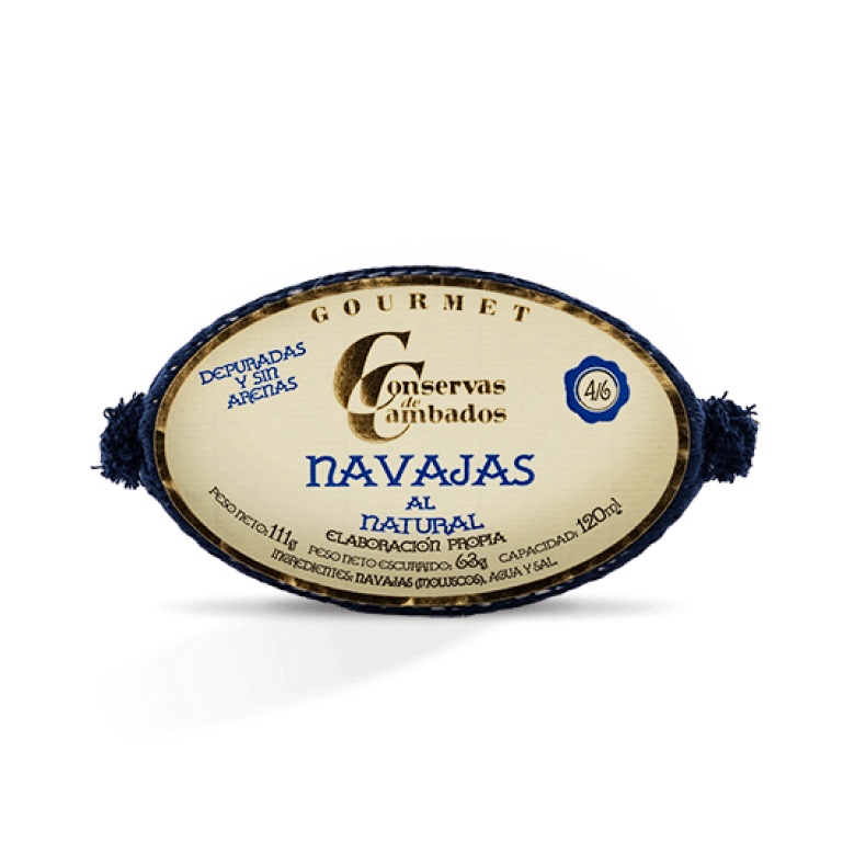 Navajas al natural de Conservas de Cambados, lata de 4-6 piezas