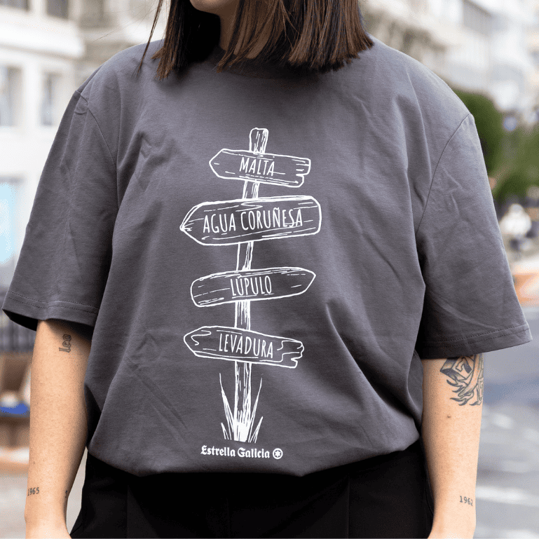 Camiseta Estrella Galicia Edición Señal gris oscuro