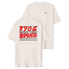 Una camiseta blanca con logo de Cervezas 1906 en el pecho y el lema para una inmensa minoría estampado en grande en la espalda.