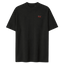 Parte delantera de la camiseta negra con el logo de cervezas 1906 en el pecho y el lema para una inmensa minoría, para lucir un estilo cervecero.