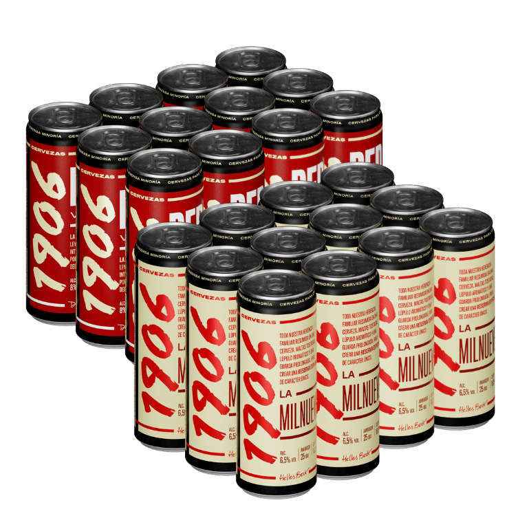 Pack de latas combinado: Cervezas 1906 Reserva Especial y Red Vintage