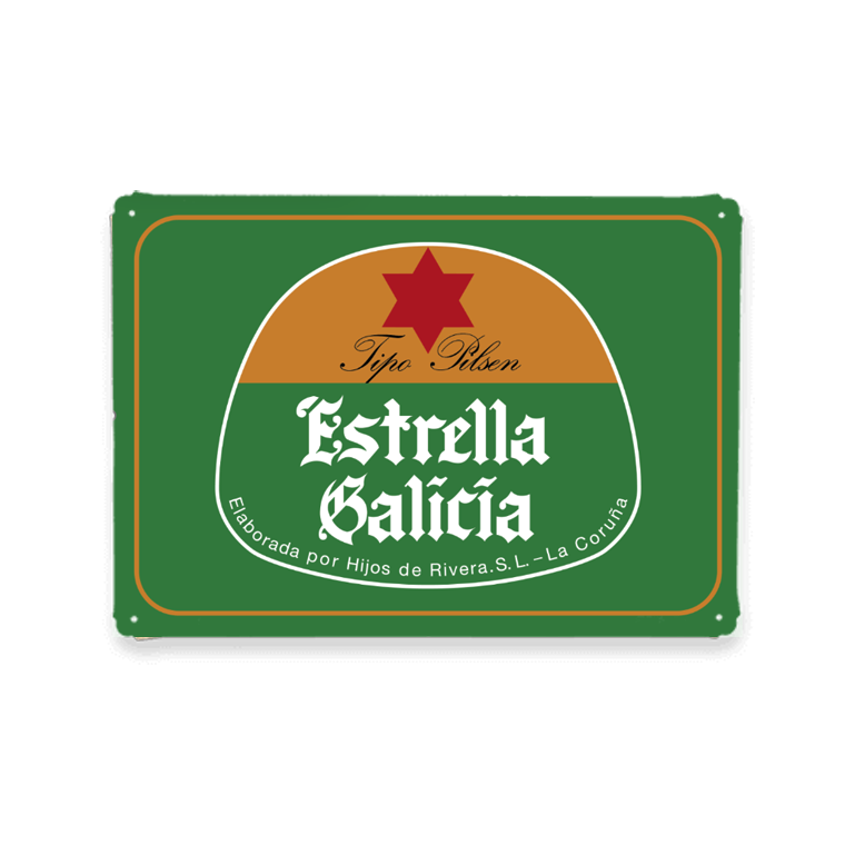 Chapa vintage verde Estrella Galicia Pilsen