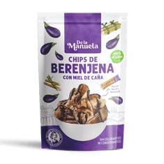 Chips de berenjena con miel de caña de De la Manuela, bolsa de 90 g