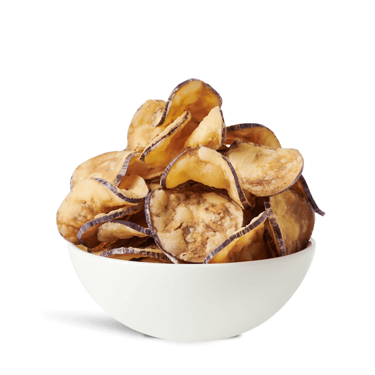 Chips de berenjena picante de De la Manuela, bolsa de 90 g