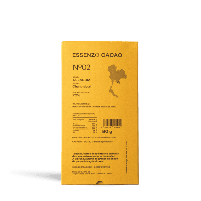 Chocolate Chanthaburi Essenzo Tailandia 72% de Essenzo Cacao, 1 tableta de 80 g