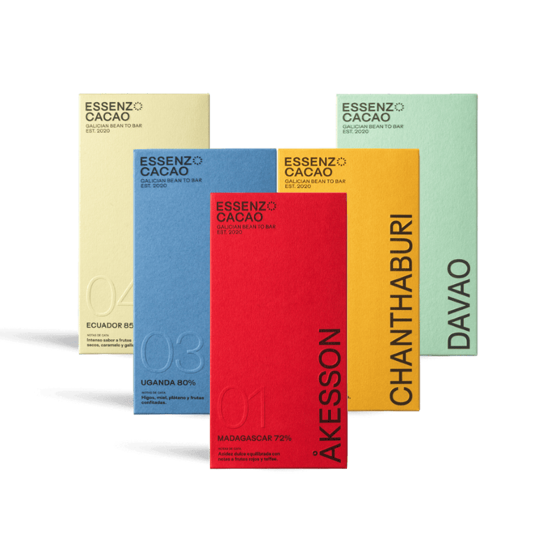 Chocolates The Collection de Essenzo Cacao, 5 tabletas de 80 g