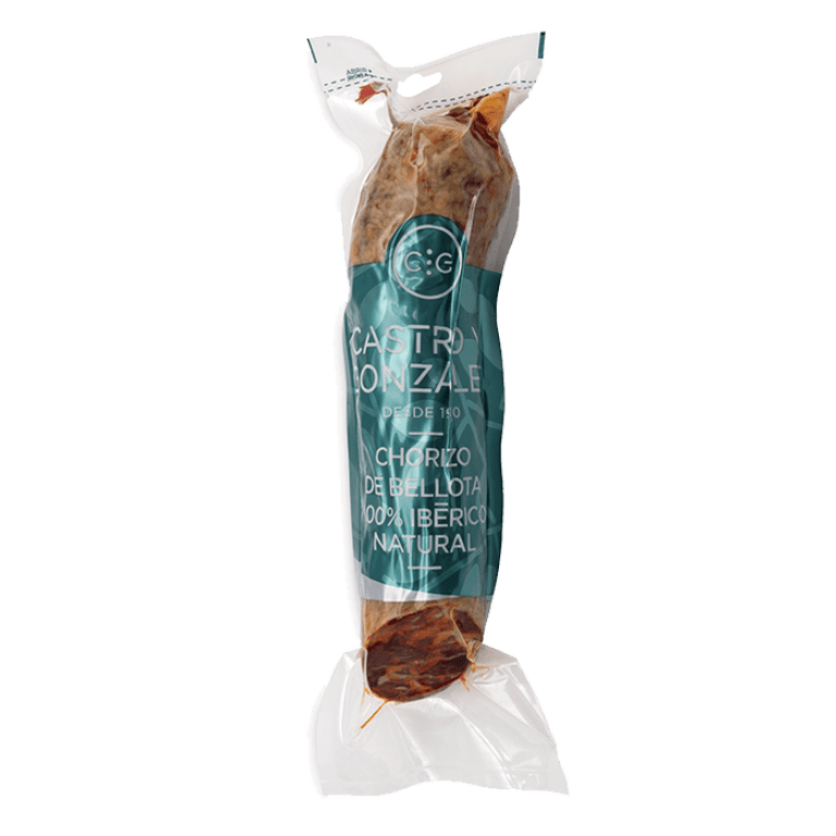 Chorizo de Bellota Ibérico natural de Castro y González, 600 g