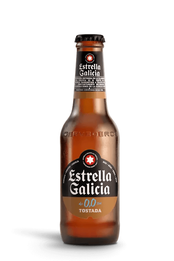 Estrella Galicia 0,0, Tostada, 24 botellas de 25 cl