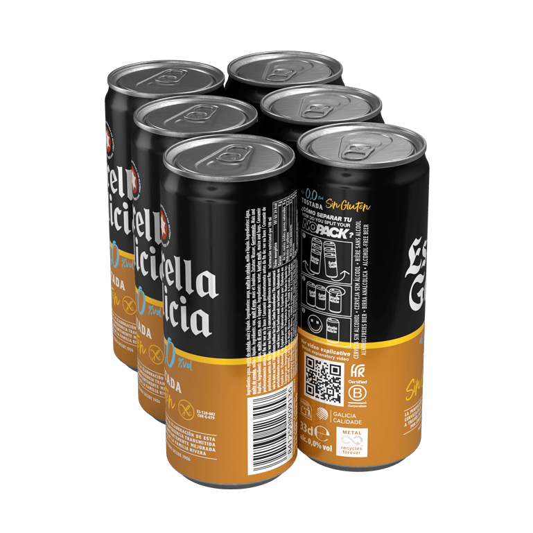 Estrella Galicia 0,0 Tostada Sin gluten, 24 latas de 33 cl