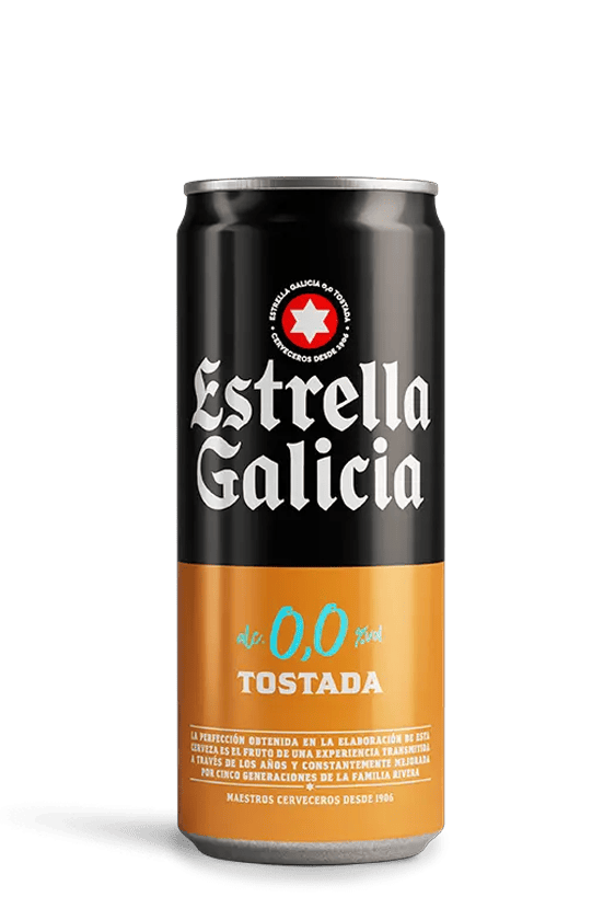Estrella Galicia 0,0 tostada, 24 latas de 33 cl