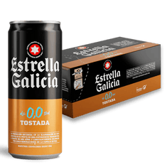 Estrella Galicia 0,0 Tostada, Frigopack de 10 latas de 33 cl