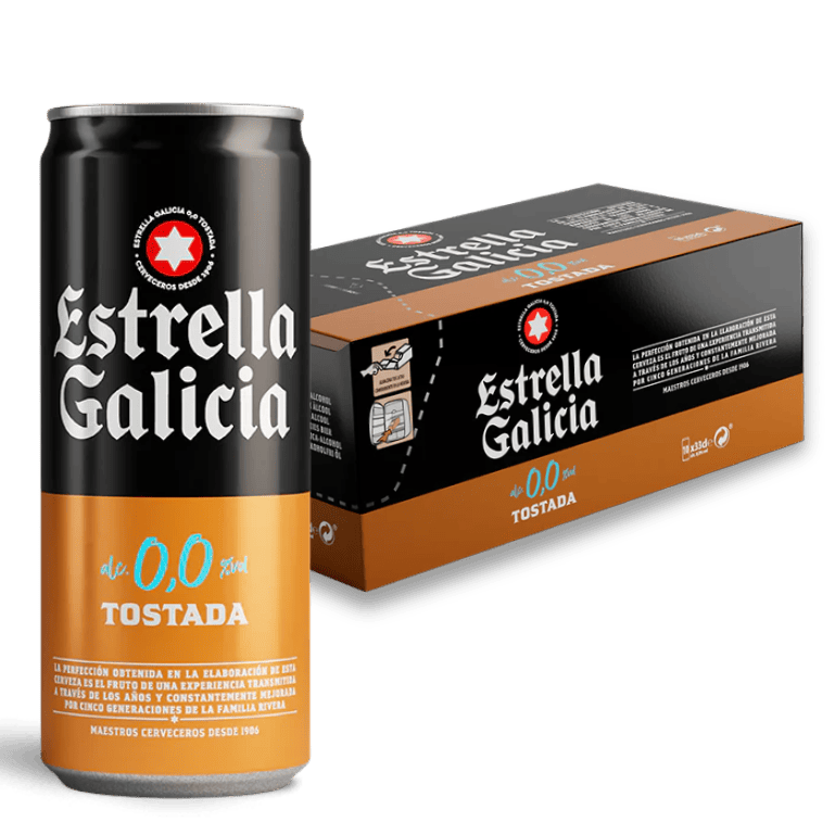 Estrella Galicia 0,0 Tostada, Frigopack de 10 latas de 33 cl