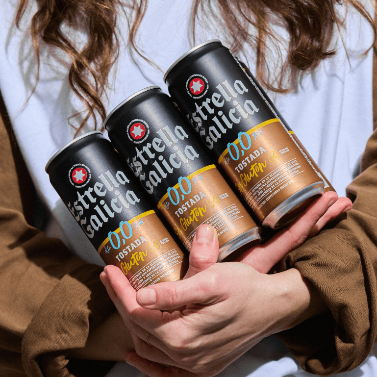 Estrella Galicia 0,0 Tostada Sin gluten, 24 latas de 33 cl