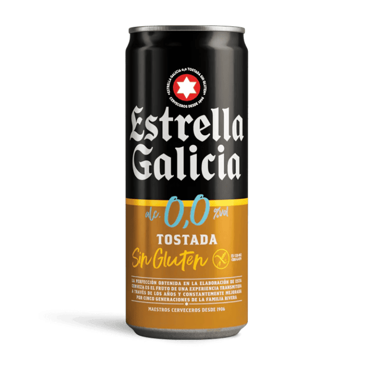 Estrella Galicia 0,0 Tostada Sin gluten, 24 latas de 33 cl