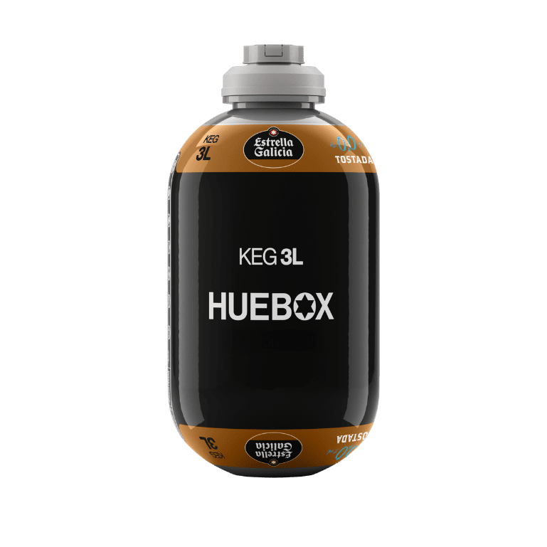 Pack bolsa para barriles de Huebox + 3 barriles Estrella Galicia 0,0 Tostada