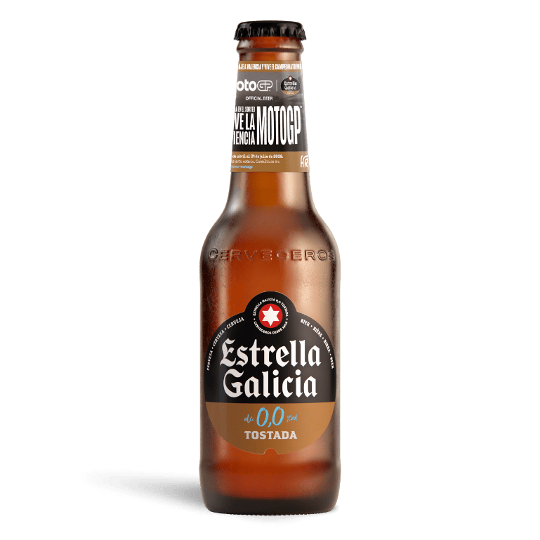 Estrella Galicia 0,0, Tostada, 24 botellas de 25 cl
