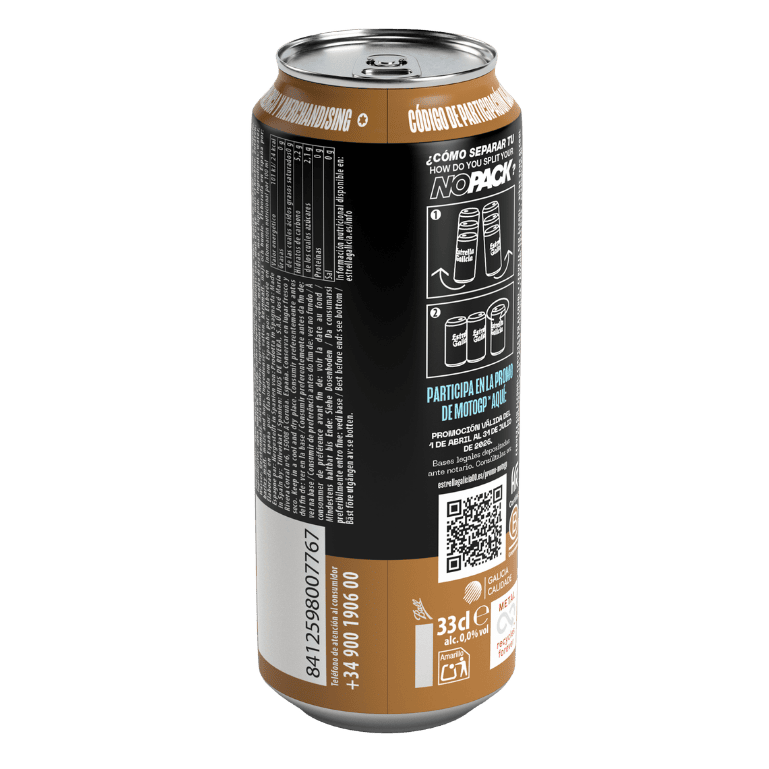 Estrella Galicia 0,0 tostada, 24 latas de 33 cl