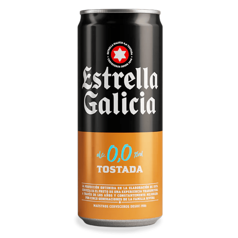 Estrella Galicia 0,0 tostada, 24 latas de 33 cl