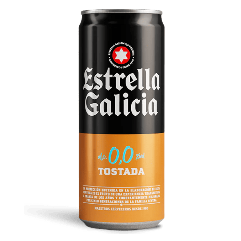 Estrella Galicia 0,0 tostada, 24 latas de 33 cl