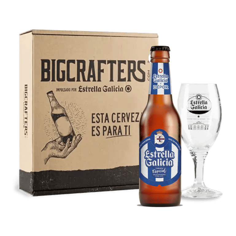 Estrella Galicia edición Dépor con copa Atlántica