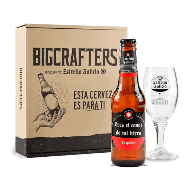 Estrella Galicia edición Eres el amor de mi birra con copa Atlántica