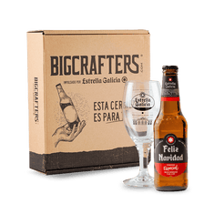 Estrella Galicia edición especial Feliz Navidad con copa Atlántica