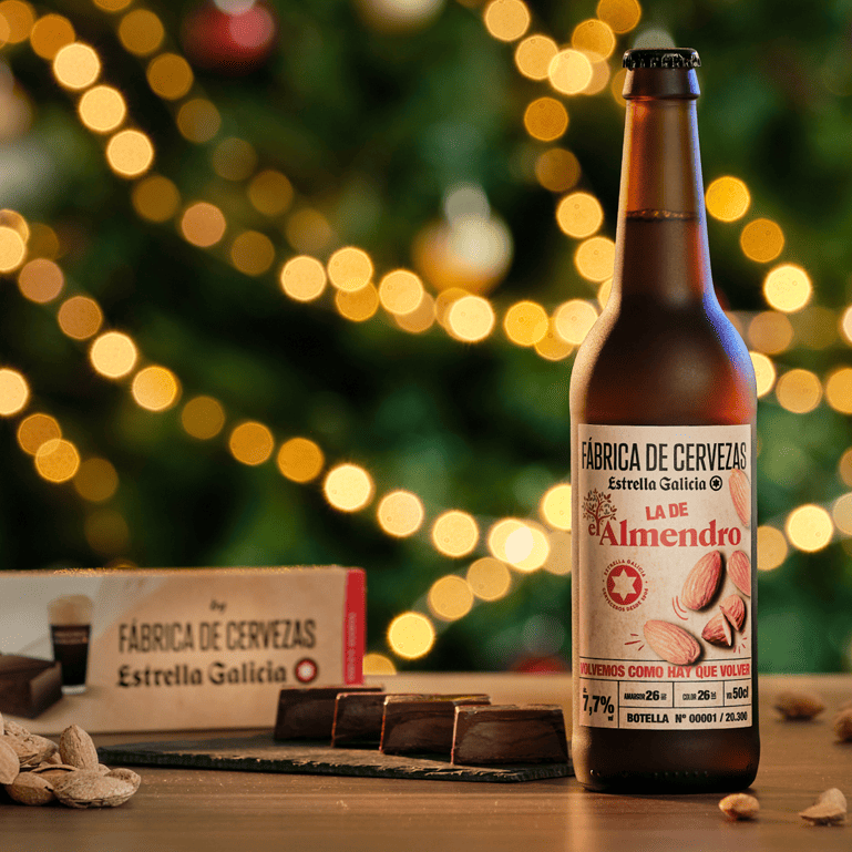 Pack Fábrica de Cervezas y El Almendro: turrón de chocolate y 4 cervezas edición "La De El Almendro"