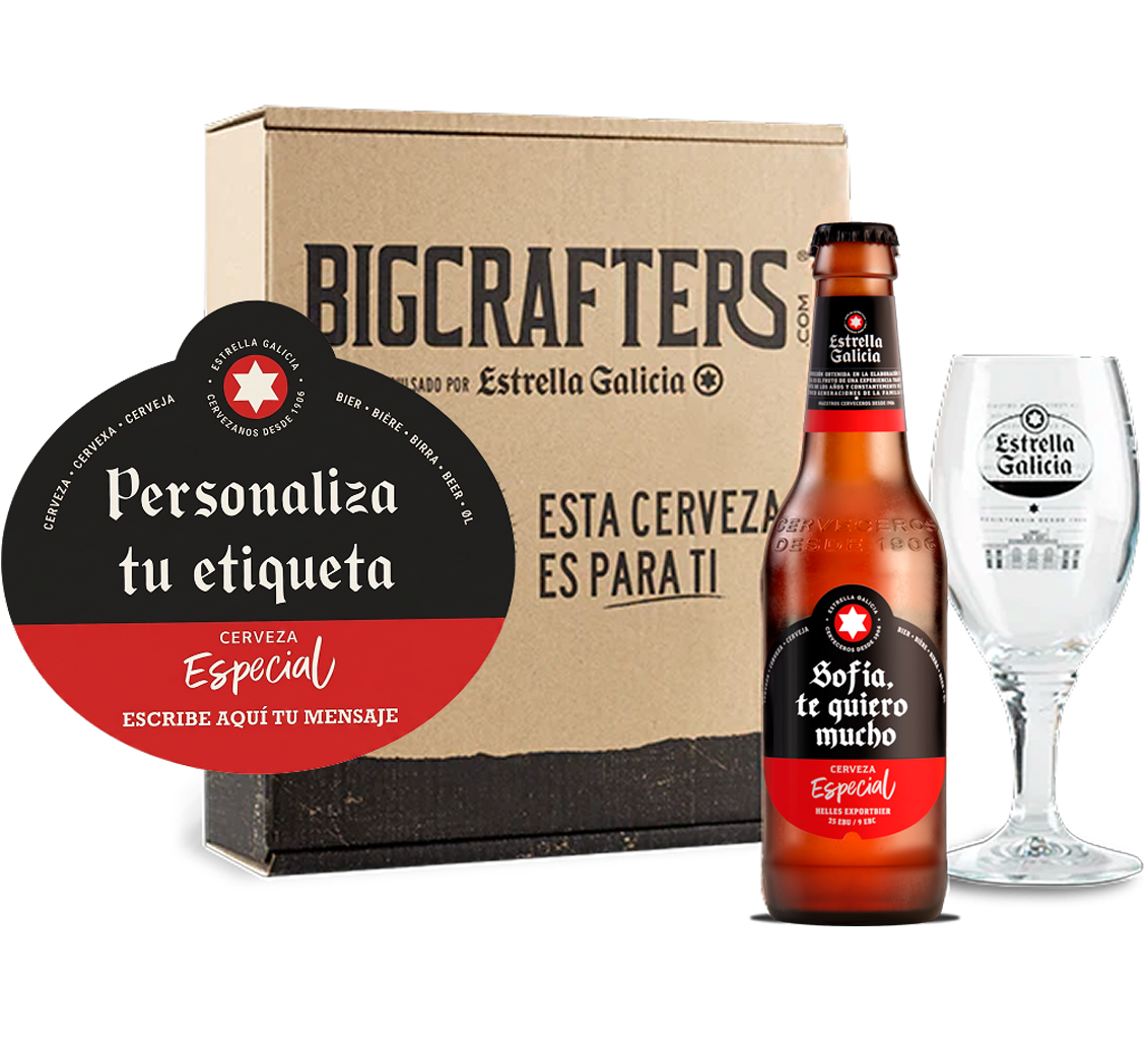 ETIQUETA PERSONALIZADA CON ESTUCHE Y COPA