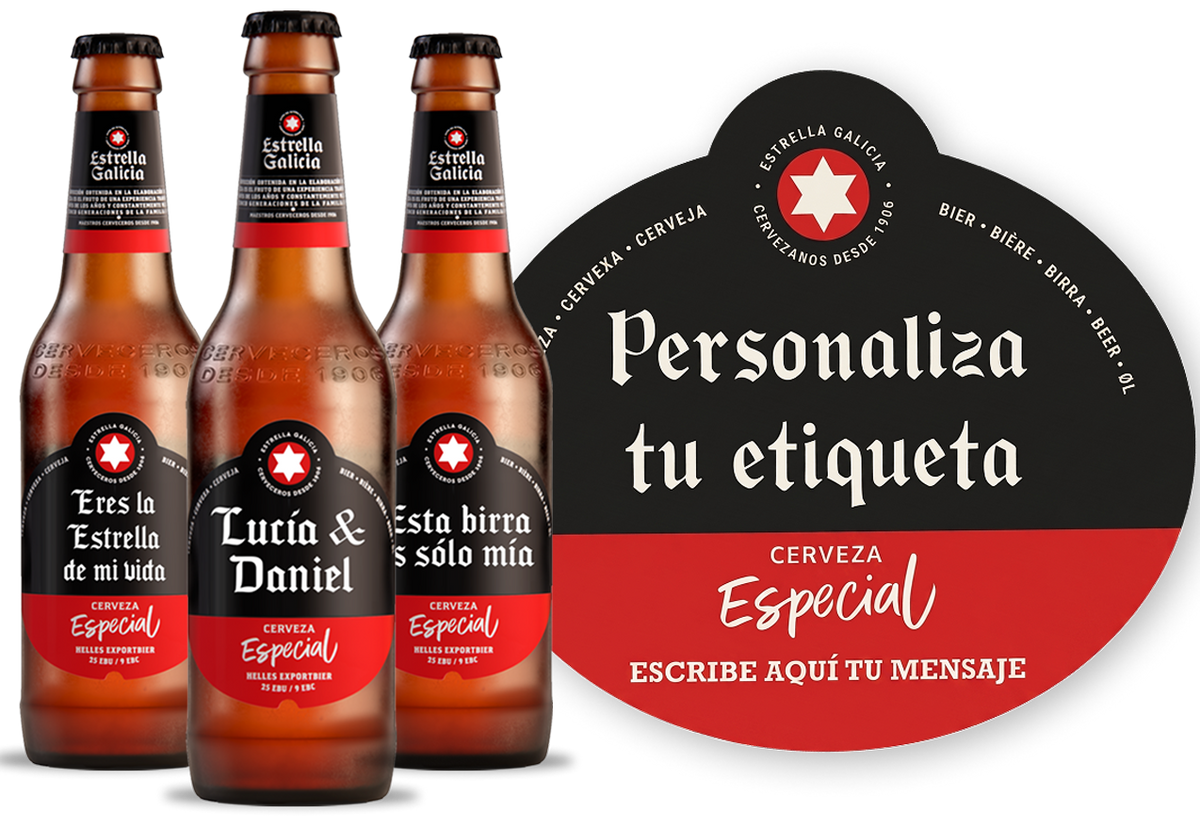 ETIQUETA PERSONALIZADA DE ESTRELLA GALICIA