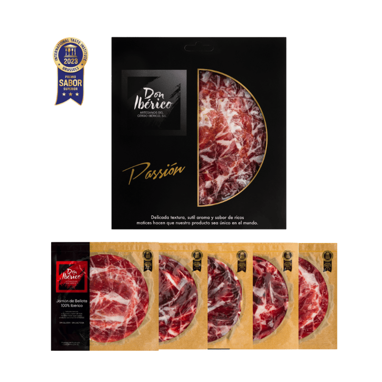 Jamón de Bellota 100% Ibérico loncheado a cuchillo de Don Ibérico, 5 sobres de 80 g