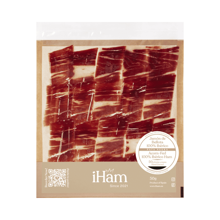 Jamón de Bellota 100% Ibérico de iHam, 6 sobres de 50 g