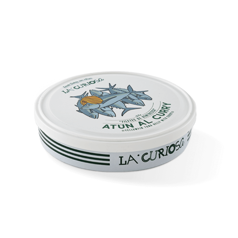 Ventresca de atún al curry de conservas La Curiosa, lata de 115 g