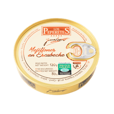 Mejillones en escabeche de Los Peperetes, lata de 8-10 piezas grandes