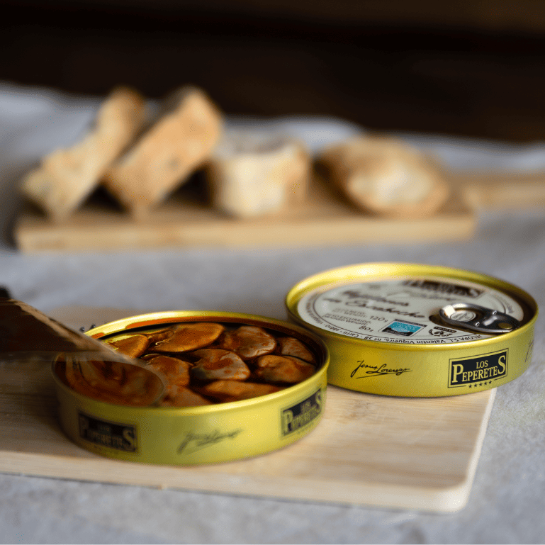 Mejillones en escabeche de Los Peperetes, lata de 8-10 piezas grandes
