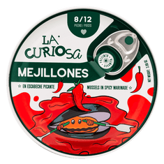 Mejillones en escabeche picante de conservas La Curiosa, lata de 115 g