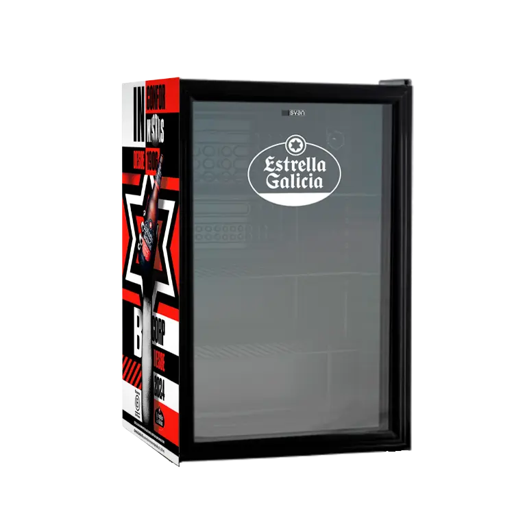 NEVERA ESTRELLA GALICIA CON PUERTA DE CRISTAL