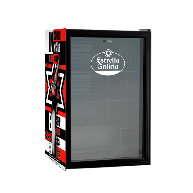 Nevera con puerta de cristal de Estrella Galicia, 115 L