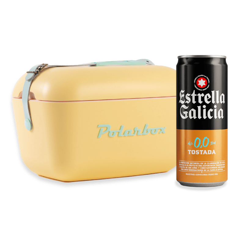Un pack para disfruta del verano con estilo y frescura con la ligera nevera Polarbox y el sabor natural del frigopack de Estrella Galicia 0,0 Tostada.