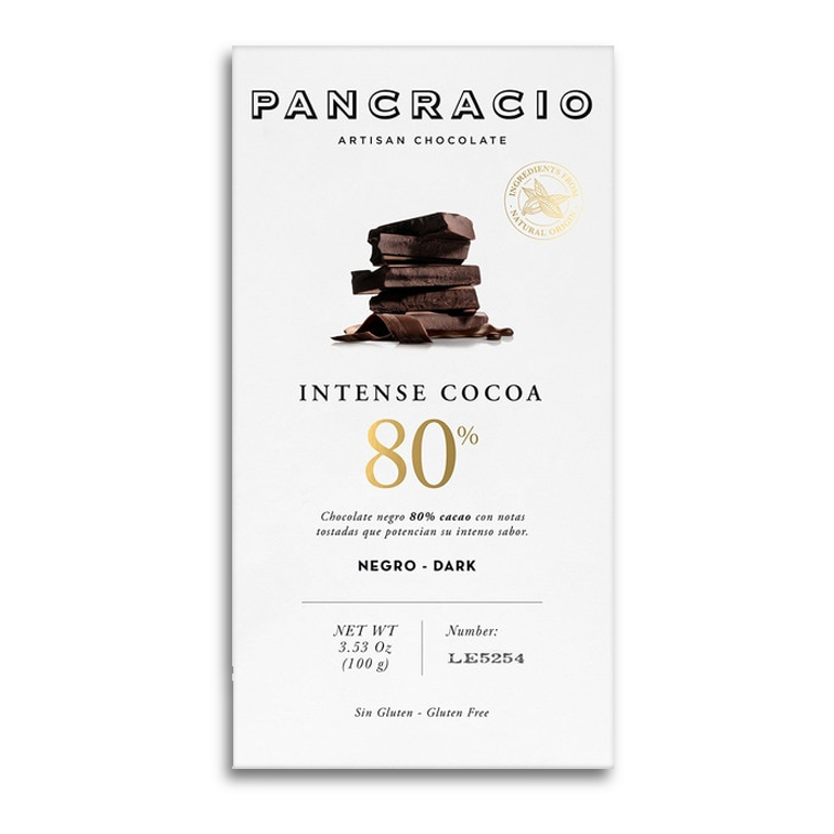 Chocolate negro intenso 80% cacao de Pancracio, 100 g