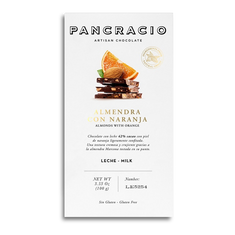 Chocolate con leche, almendras y naranja de Pancracio, 100 g