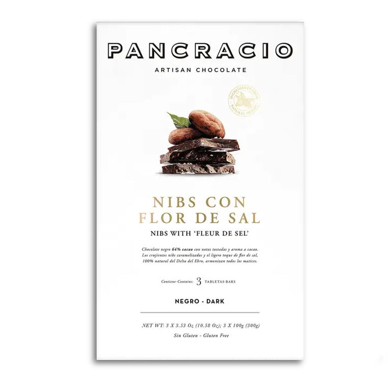 Chocolate nibs con flor de sal de Pancracio, 100 g