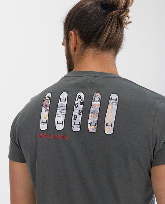 Camiseta elPulpo & Estrella Galicia Urban Flip Gris
