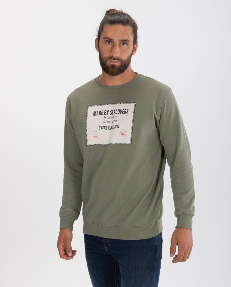 Sudadera elPulpo & Estrella Galicia Rustic Square Verde