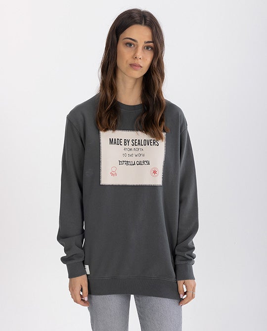 Sudadera elPulpo & Estrella Galicia Rustic Square Gris