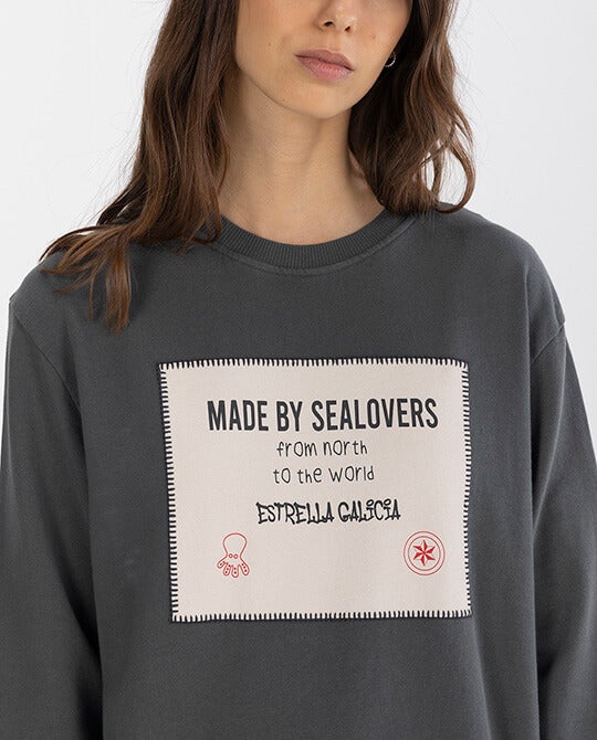 Sudadera elPulpo & Estrella Galicia Rustic Square Gris